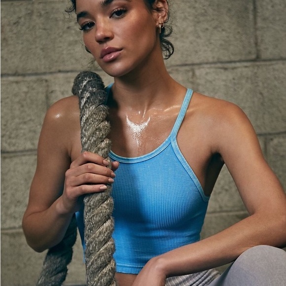 FP Movement by Free People Tops - NWOT FP Free People Movement Happiness Runs Ribbed Crop Tank - Size L/XL